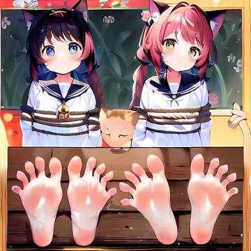 两只猫猫的脚丫