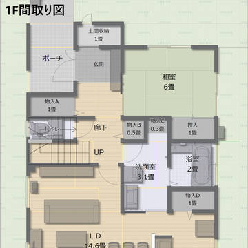 大熊家　設定資料　間取り図および外観・内観イメージ
