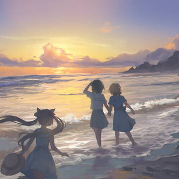 夕暮れの海
