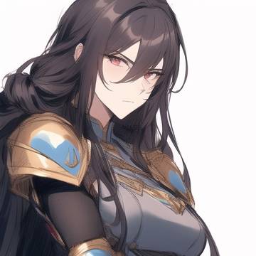 【AI】カッコいい系長髪ボサ髪女騎士さん