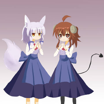 ふたりでリコくんポーズ
