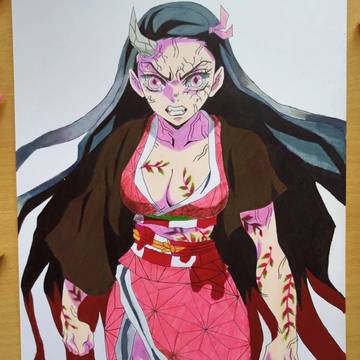 Drawing Nezuko Chan Demon Form
