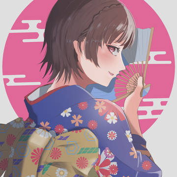 新島真　振袖