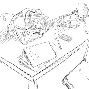 楽屋で寝でいるの伏見お兄さん