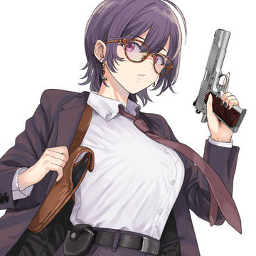 銃(Kimber Stainless II )もった女の子