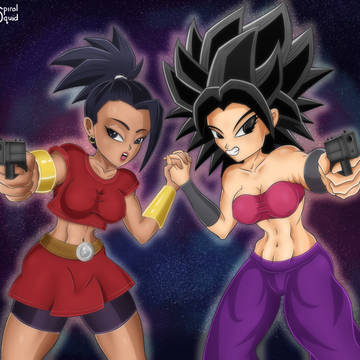 Kale and Caulifla with Guns