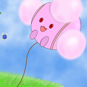 凧揚げされるワタッコちゃん