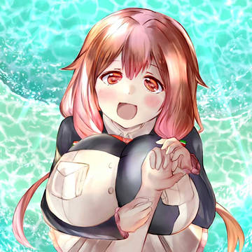 園香ちゃんと海で。