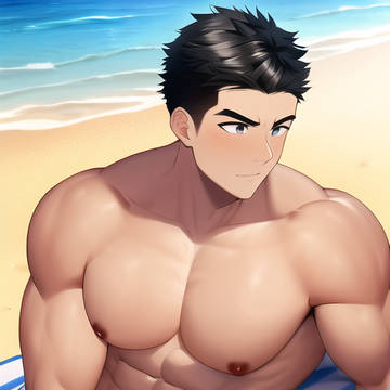 Sexy guy on the beach