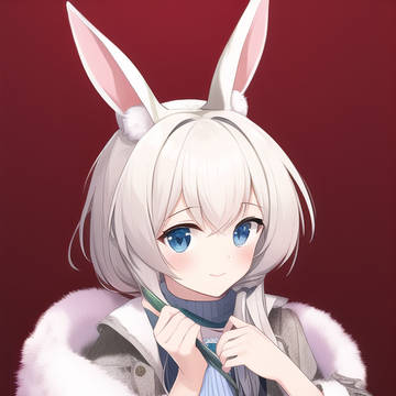 もこもこコートなうさぎ少女