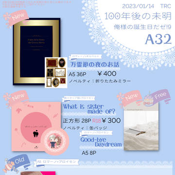 【1/14俺誕9】お品書き＋新刊サンプル