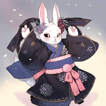 にじジャーニーで生成した新年記念ウサギたち