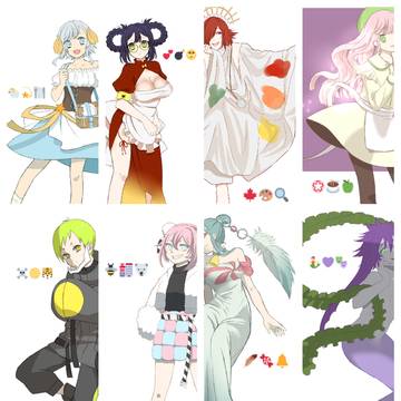 #リプ来た3つの絵文字でキャラデザする