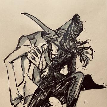 次元大介の墓標を筆で描きたくて
