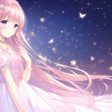 a beautiful pink hair girl
