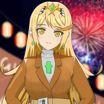 ヒカリと花火を見る