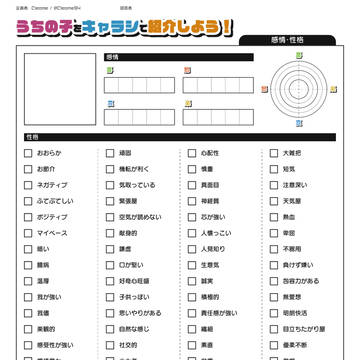 【創作テンプレ】うちの子をキャラシで紹介しよう!【感情・性格】
