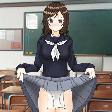 過去絵リメイク「スカートの中はふんどしJK」