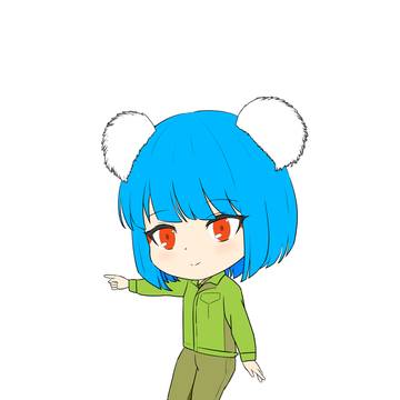 作業着の女の子デフォルメ化