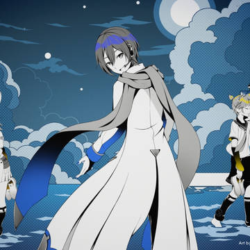 鏡音レン & KAITO & 鏡音リン (青色絵具)