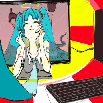 ハツネが画面から出てきた！