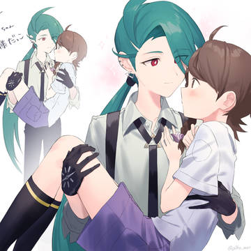 チリ主♀　お姫様だっこ+逆お姫様だっこ