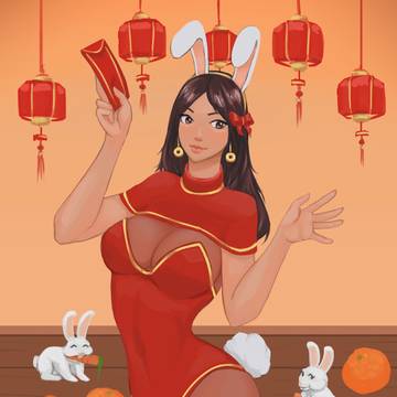 Lunar New Year Bunny Girl