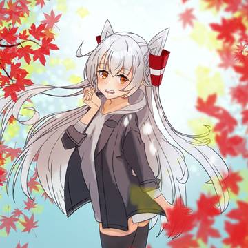 紅葉と天津風