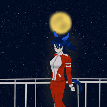 夜のターフにて、ウマ娘が一人
