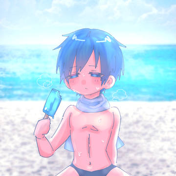 海水浴場にて