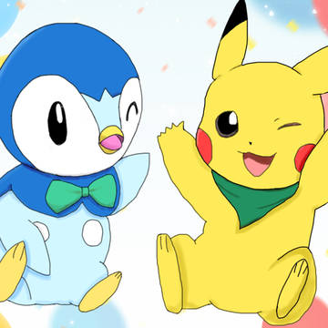 ポケダン完走記念　ポッチャマ&ピカチュウ