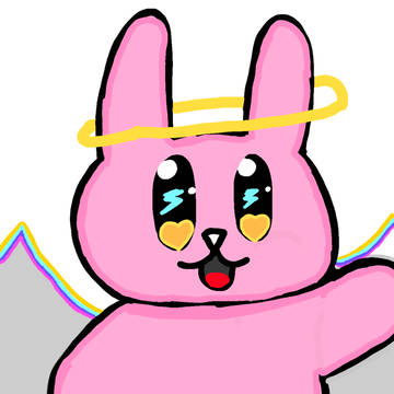 天使うさぎの絵 一枚目ぼかし無し 二枚目ぼかしあり