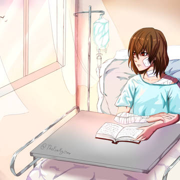 Akechi recovering at the hospita