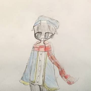 アナログで青い化け物さん描いてみた