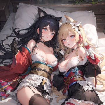 和装ケモミミ少女たち