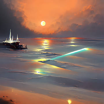 By the sea at night
