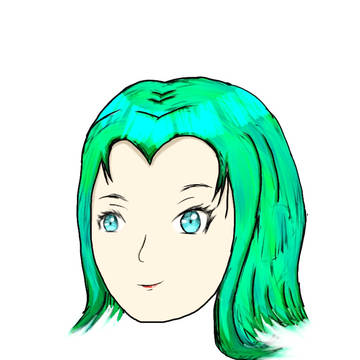 Green hair girl