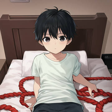 横になっている男の子→女性TSF(各シーン画像集)