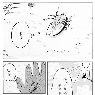 裏返ったセミの6ページ漫画