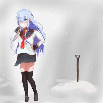 響と雪かき