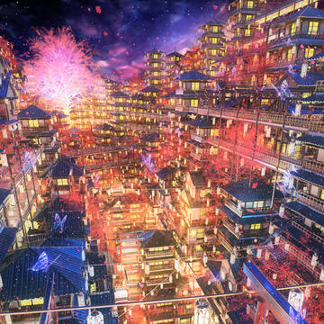 千年の夜桜