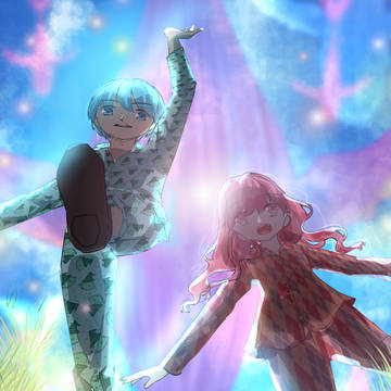Dreammy whale and teens
