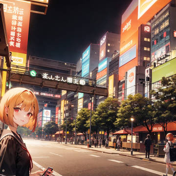 AIart：大きくなったユキが、東京へ来たら