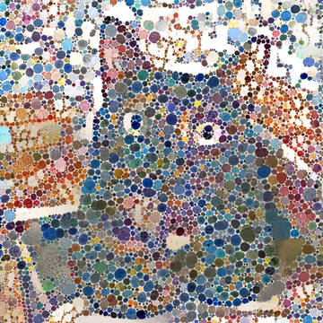 水玉ニャンコシリーズ　試作にゃんこアート