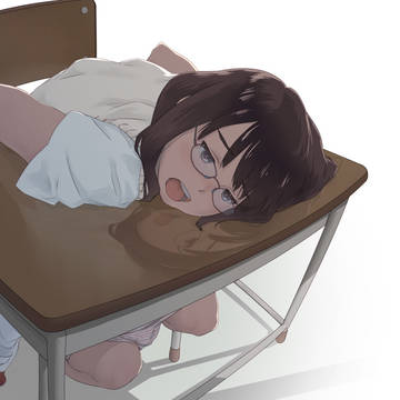 好きな男子の机に座って