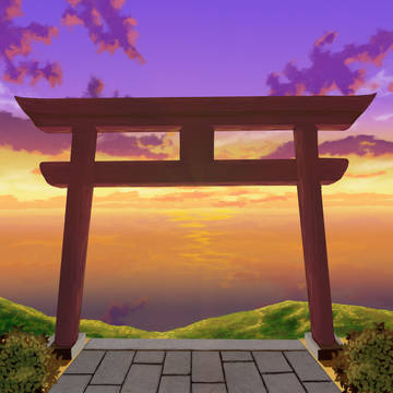 夕暮れの鳥居