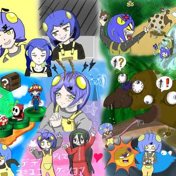 くろ蟻 落書きコラージュ Collage of KuroAri