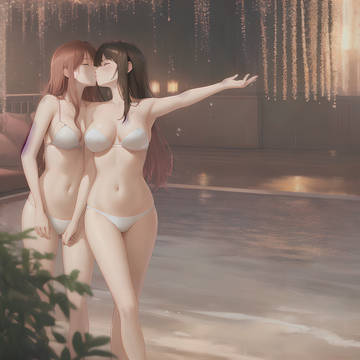two kissing girl