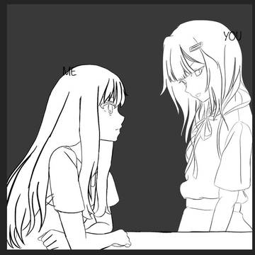 Anime school girl with nothing