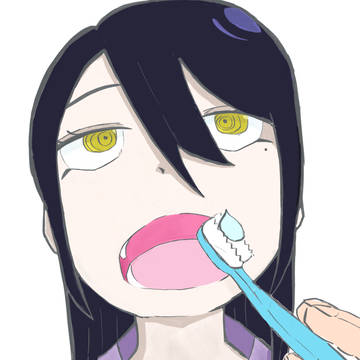 歯磨きをしてもらうナユタ